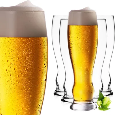 Produktbild von IMPERIAL Weizengläser 500ml (max. 600ml) Set 6-Teilig Biergläser aus Glas 0,5L Weißbiergläser Bierglas Spülmaschinenfest