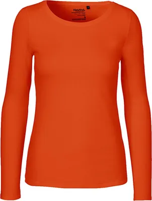 Produktbild von Neutral O81050 | Damen Long Sleeve T-Shirt / 100% Fairtrade-Baumwolle - Farbe: Orange - Größe: L