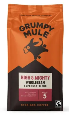 Productafbeelding van Grumpy Mule High & Mighty, volkoffie, 100% Arabica, biologische koffiebonen, 200 gram