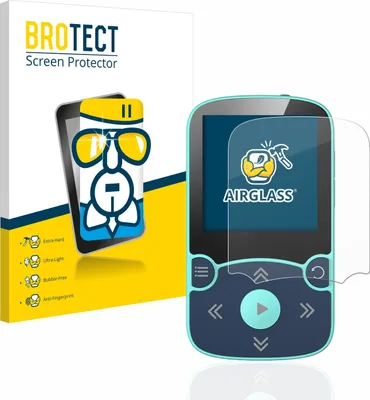 Produktbild von BROTECT Schutzglas für AGPtek A65X MP3 Player with clip Schutzfolie Panzer Folie Glas Display Schutz klar