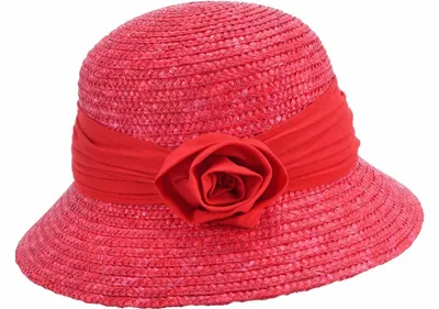 Seeberger eleganter Strohhut-Glocke mit Blume & UV-Schutz 80 in rot