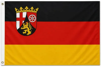 Produktbild von Flagge Rheinland-Pfalz 90 x 150 cm mit Metallösen - Fahne - Hissfahne - Hissflagge - Sturmflagge - zum hissen - - 100 Gramm Stoffgewicht
