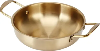 Obrázok produktu pre Zlatý kórejský hrniec na ramen, hrniec na rezance z nehrdzavejúcej ocele, prenosný kuchynský hrniec na varenie pre domácnosť, 28 cm / 11 palcov