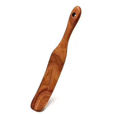 Produktbild von Kochlöffel Holz Teak 28cm, vielseitiger Küchenhelfer zum Rühren, Mischen & Schaben, für Pfannen, Töpfe & Backen