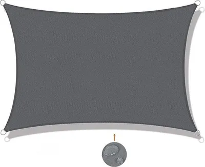 Immagine prodotto di Tenda da sole, rettangolare, 3 x 4 m, impermeabile, protezione dal sole, per balcone, terrazza e giardino, grigio/antracite