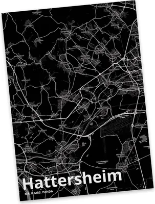 Produktbild von Mr. & Mrs. Panda Grußkarte Hattersheim - Geschenk, Postkarte, Fotokarte, Stadt, Postkarten, Ansichtskarte, Ansichtskarten, Dorf Karte Landkarte Map Stadtplan