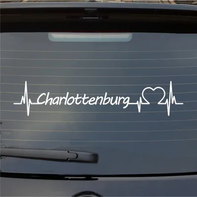 Produktbild von Heckscheibenaufkleber Charlottenburg Herzschlag Puls Stadt Liebe 55x11 cm Weiss Matt Auto Aufkleber Sticker