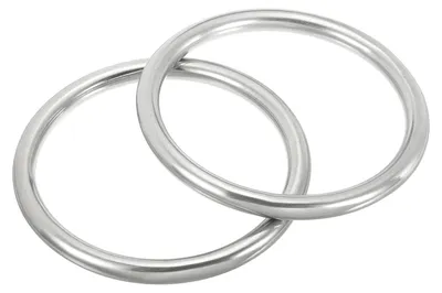 Edelstahlringe 316, nahtlos, 10x100 mm, 2 Stück, silber