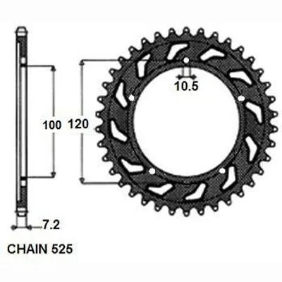 Produktbild von SUNSTAR Kettenrad 1-4430-41 Hinten Stahl