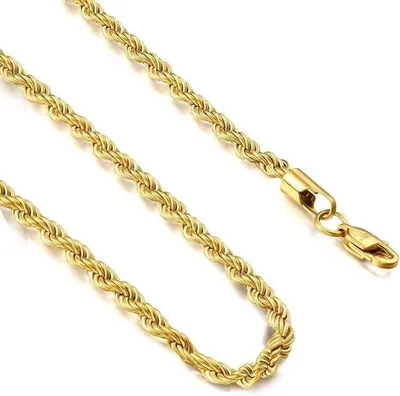 Immagine prodotto di Catene in acciaio inossidabile larghe 4 mm per uomo e donna, lunghe 41-76 cm, nei colori argento/nero/oro