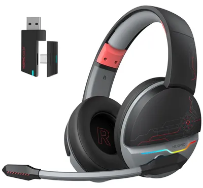 Produktbild von NUBWO G08 Kabelloses Gaming-Headset für PS5 PS4 PC Laptop BT5.3 & 2.4G Kabellose Over-Ear E-Sports-Kopfhörer mit Mikrofon 3,5-mm-Ohrhörer 35-Stunden-Akkulaufzeit Weiche Ohrenschützer für Spiele