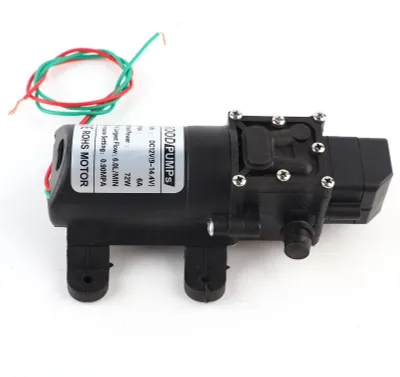 Obrázok produktu pre Membránová pumpa, prietok 6,0 l/min, tlak 0,9 MPa, priame potrubie, výstup vody na oboch stranách, 12 V, 72 W