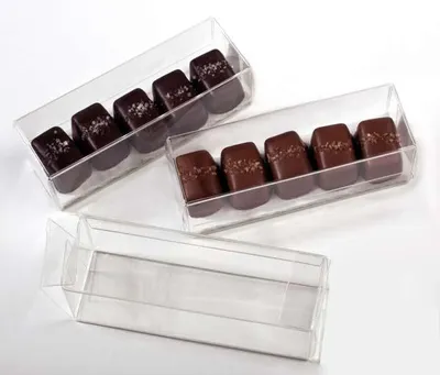 Produktbild von Klarsichtschachteln für 5 Schokoladentrüffel 3.5x3.5x10.8cm (25 Stück)