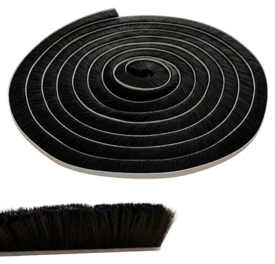 Produktbild von Bürstendichtung Türdichtung Fensterdichtung - 10 m - 20 mm - Schwarz - Selbstklebend - Für Fenster und Türen