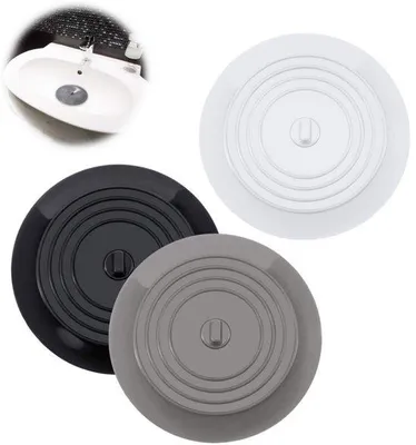 Image de Bouchon universel pour baignoire - Bouchon de vidange - Bouchon manuel pour baignoire - 15 cm - Plastique