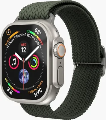 Immagine prodotto di Cinturino per orologio Vonmählen - Loop intrecciato - Cinturino per Apple Watch 44 / 45 / 46 / 49 mm, cinturino oliva