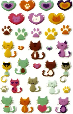 Immagine prodotto di Adesivi Maildor 3D Cooky Gatti e cuori