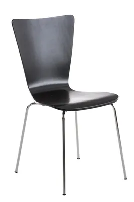 Produktbild von TPFLiving Besucherstuhl Stapelstuhl Jaron mit Holzsitz und Metallgestell Farbe: Schwarz