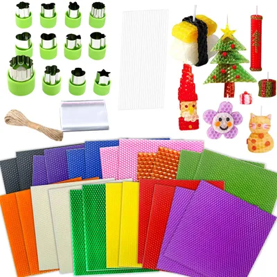 Bienenwachsplatten-Set, 24 Stück, 12 Farben, 20x20 cm