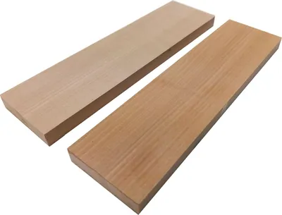 Produktbild von Griffschalen Elsbeere gehobelt, unbehandelt  0,9x4x15 cm. Bastelholz, Edelholz