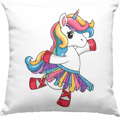 Produktbild von Trendation - Einhorn Deko-Kissen mit Füllung 40x40 Geschenk Mädchen Tochter Einhörner Grafik Pferde Reiterin Geschenkidee Frau Mama (Blau)