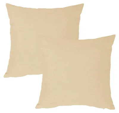 Produktbild von Kissenbezug 2er Set ecru 40x40 cm Struktur Leinenoptik Kissenhülle Deko Kissen