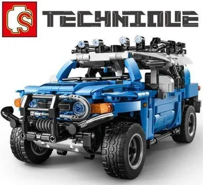 Produktbild von Blauer Geländewagen Bausatz mit Pull Back-Funktion, 999 Teile