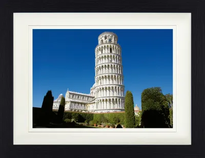 Produktbild von Pisa Gerahmtes Bild Mit Edlem Passepartout | Wand-Bilder | Im Bilderrahmen - Der Schiefe Turm Auf Der Piazza Dei Miracoli (30 x 40 cm)