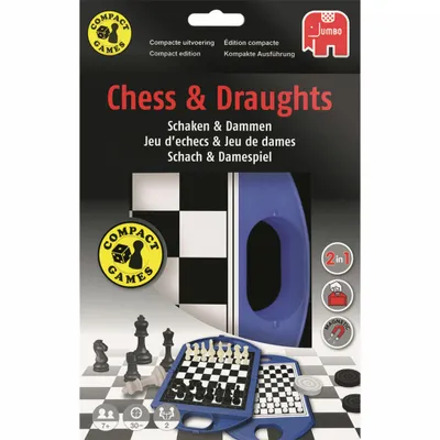 Obrázek produktu pro Jumbo Chess & Draughts Travel, Stolní hra, Strategie, 7 rok/roky, Cestovní edice