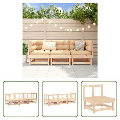 Produktbild von The Living Store 3-tlg. Garten-Lounge-Set Massivholz Kiefer
