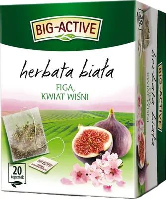 Produktbild von Weißer Tee Feige Kirschblüten 20 Teebeutel - weisser tee im Beutel - Big-Active