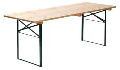 Produktbild von Biertisch Birkenholz Stahl Natur Grün 220 x 70 x 78 cm