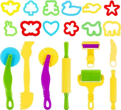 Produktbild von Knetwerkzeug Teig Plastilin Werkzeuge,20 Kinder Knete Zubehör Spielzeug,Vielseitiges Knete Werkzeug Kinder,Ausstechformen Küchenspielzeug,Playdough Sets,Modellierwerkzeug Knetwerkzeugset für Kinder