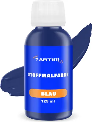 Produktbild von 7 Artists Textilfarbe Waschmaschinenfest - Textilfarbe Blau 125 ml | Stofffarbe | Stoffmalfarben Waschfest | Textilfarben | Fabric Paint
