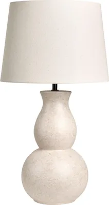 Zdjęcie produktu dla BELIANI Skandynawska lampa stołowa jasnobeżowa ceramiczna podstawa materiałowy lniany klosz salon sypialnia