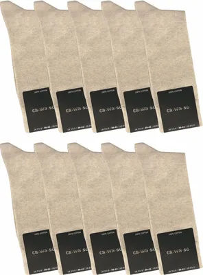 Produktbild von ca·wa·so  Socken aus 100% Baumwolle | Beste Qualität, Perfekte Passform | Herren (10 Paar), Beige / 51 - 54