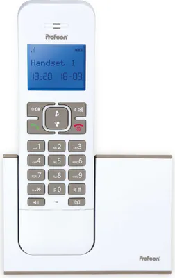 Obrázek produktu pro Profoon PDX-8400 WT/TE, DECT telefon, Hlasitý odposlech, 20 pol., Identifikace volajícího, Bílá