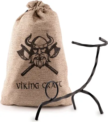 Produktbild von VIKING CRAFT® Trinkhorn Ständer [0,5-1,0l] - Robuster Trinkhorn Halter für Wikinger Hörner - Trinkhorn Wikinger Ständer aus Eisen, Wikinger Deko