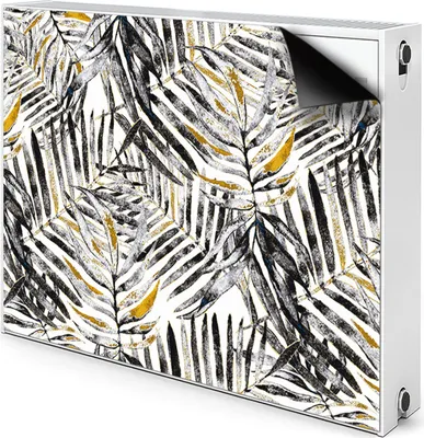 Produktbild von Magnet Heizung Verkleidung Abdeckung Heizung Heizkörperabdeckung 100x60 cm - Schwarz, Blätter