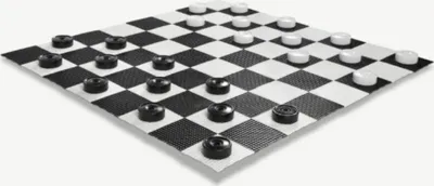 Image de Jeu de dames de jardin, 8x8, pour l'extérieur et l'intérieur - PVC - pions de 10 cm - sans plateau