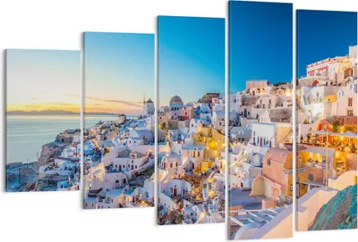 Produktbild von Bild auf Leinwand - Leinwandbild - Griechenland Insel Sommer - 150x100cm - Wand Bild - Wanddeko - Leinwanddruck - Bilder - Kunstdruck - Wanddekoration - Leinwand bilder - Wandkunst - EG150x100-4062