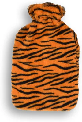 Imagen del producto de Bolsa de agua caliente con funda suave, de 1,75 litros, en color naranja y , para terapia de calor