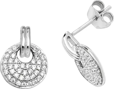 Produktbild von Schöne 925 Sterling Silber (Rhodiniert) Damen - Paar Ohrstecker mit Zirkonia - 14mm*10mm; TRS22882
