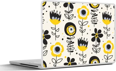 Produktbild von MuchoWow® Laptop Aufkleber Sticker Cover Mädchen - Blumen - Muster - Mädchen - Kinder - Kinder 36.5x27.5 cm - Laptop-Sticker