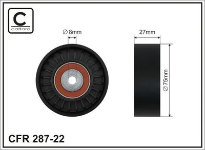 Produktbild von CAFFARO 287-22 Spannrolle Keilrippenriemen 75mm für AUDI A6 Avant (4F5, C6) A4 Avant (8ED, B7) A6 Limousine (4F2, C6) für BMW 5 Limousine (E60) für VW