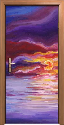 Produktbild von Türposter 90x200 cm Türaufkleber Türtapete Türfolie Klebefolie Landschaft Sonnenuntergang am Wasser