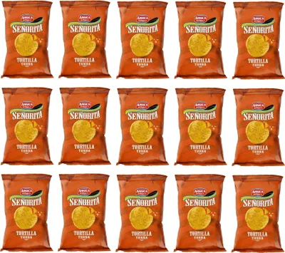 Obrázok produktu pre 15x Amica Chips Señorita Tortilla Tonda Mais-Snacks Salziger Snack 185 g