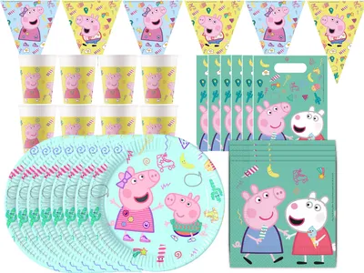 Produktbild von Peppa Wutz - Kindergeburtstags-Set  (43-teilig) Teller Becher Servietten Geburtstag