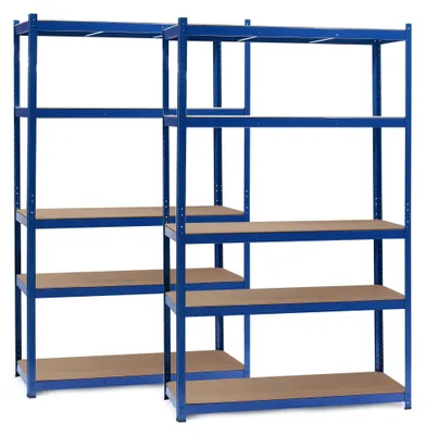 2er-Set Lagerregal 120x50x200 cm, 5 Böden, 175 kg Traglast pro Boden