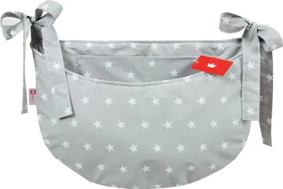 Produktbild von BABYLUX Babybetttasche Organizer BETTTASCHE Spielzeugtasche Tasche Babybett  91. Sterne Grau